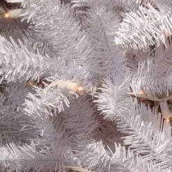 7 Ft. Pre-lit White Kingswood Fir Pencil Artificial Christmas Tree, Clear Lights -Northlight Sale Store 28904 KWW7 300 70 2