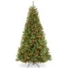 7.5 Ft. Pre-lit Hinged North Valley Spruce Medium Artificial Christmas Tree, Multicolor Lights
