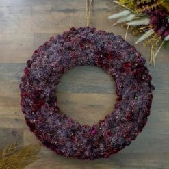 Northlight 18" Wine Burgundy Glitter Pine Cone Artificial Christmas Wreath, Unlit 8 Northlight 18" Wine Burgundy Glitter Pine Cone Artificial Christmas Wreath, Unlit -Northlight Sale Store D027270S 12