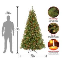 7.5 Ft. Pre-lit Hinged North Valley Spruce Medium Artificial Christmas Tree, Multicolor Lights -Northlight Sale Store D039995S 16