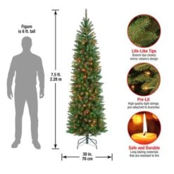 7.5 Ft. Pre-lit Kingswood Fir Pencil Artificial Christmas Tree, Multicolor Lights -Northlight Sale Store D040023S 15