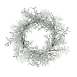Northlight 22" Clear Ice & Snowflakes Black Twigs Wreath -Northlight Sale Store D046852S 11