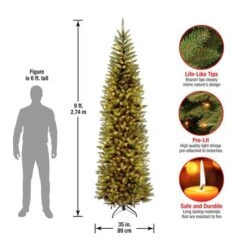 9 Ft. Pre-Lit Kingswood™ Fir Pencil Artificial Christmas Tree, Clear Lights 12 9 Ft. Pre-Lit Kingswood™ Fir Pencil Artificial Christmas Tree, Clear Lights -Northlight Sale Store D048092S 15