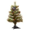 2ft. Fiber Optic Color Changing Ice Crestwood Artificial Christmas Tree With Silver Bristle