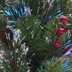 18" Fiber Optic Color Changing Ice Crestwood Artificial Christmas Tree With Silver Bristle, Pineones, Red Berries & Glitter 8 18" Fiber Optic Color Changing Ice Crestwood Artificial Christmas Tree With Silver Bristle, Pineones, Red Berries & Glitter -Northlight Sale Store D206311S 13