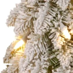 2ft. Pre-Lit Snowy Downswept Forestree With Metal Plate, Clear Lights -Northlight Sale Store D206324S 13