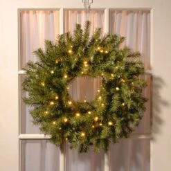 24" Norwood Fir Wreath With Warm White LED Lights -Northlight Sale Store D206562S 12