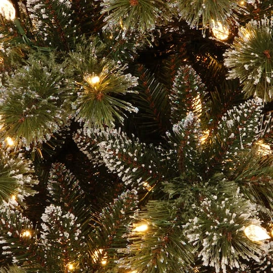 24" Glittery Bristle® Pine Wreath With Warm White LED Lights 4 24" Glittery Bristle® Pine Wreath With Warm White LED Lights - Image 4