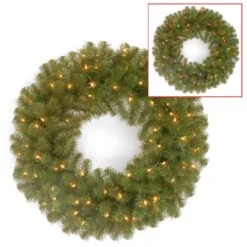24" North Valley® Spruce Wreath With Dual Color LED Lights