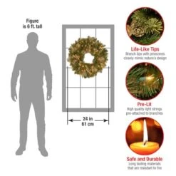 24" Carolina Pine Wreath With Warm White LED Lights 10 24" Carolina Pine Wreath With Warm White LED Lights -Northlight Sale Store D206662S 14