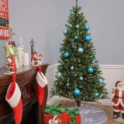 7.5ft. Pre-Lit Aspen Spruce Artificial Christmas Tree, Multicolor Lights -Northlight Sale Store D228335S 14