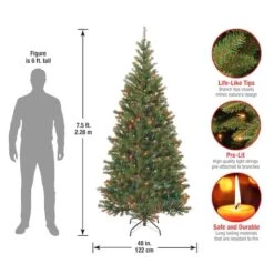 7.5ft. Pre-Lit Aspen Spruce Artificial Christmas Tree, Multicolor Lights -Northlight Sale Store D228335S 15