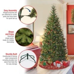 7.5ft. Pre-Lit Aspen Spruce Artificial Christmas Tree, Multicolor Lights -Northlight Sale Store D228335S 16