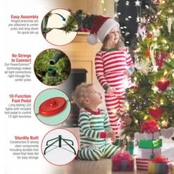 9ft. Pre-Lit PowerConnect™ Dunhill® Fir Artificial Christmas Tree, Dual Color® LED Lights -Northlight Sale Store D228353S 17