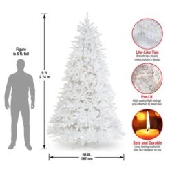9ft. Pre-Lit Dunhill® White Fir Artificial Christmas Tree, Clear Lights -Northlight Sale Store D228357S 18