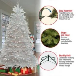 9ft. Pre-Lit Dunhill® White Fir Artificial Christmas Tree, Clear Lights -Northlight Sale Store D228357S 19