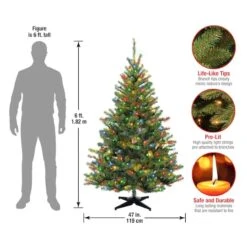 6ft. Pre-Lit Kincaid Spruce Artificial Christmas Tree, Multicolor Lights -Northlight Sale Store D228364S 15