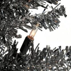 7ft. Pre-Lit Black Tinsel Artificial Christmas Tree -Northlight Sale Store D228571S 3