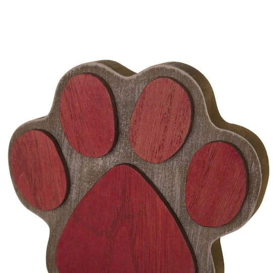 Glitzhome® 6.3" Red & Brown Paw Stocking Holder 5 Glitzhome® 6.3" Red & Brown Paw Stocking Holder - Image 5