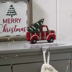 Glitzhome® 6" Red Truck & Tree Stocking Holder -Northlight Sale Store D231676S 3