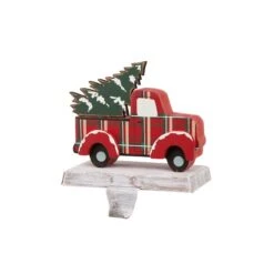 Glitzhome® 6" Red Truck & Tree Stocking Holder -Northlight Sale Store D231676S 4