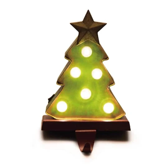 Glitzhome® 7.5" Marquee LED Tree Stocking Holder 2 Glitzhome® 7.5" Marquee LED Tree Stocking Holder - Image 2
