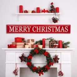 Glitzhome® 45.75" Merry Christmas Metal Wall Sign -Northlight Sale Store D231743S 2
