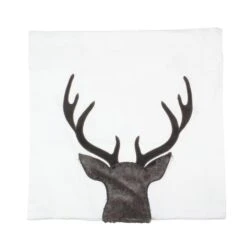Northlight White & Brown Reindeer Throw Pillow Cover -Northlight Sale Store D236858S 2