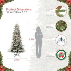 6.5ft. Pre-Lit Aspen Fir Artificial Christmas Tree, Clear Lights -Northlight Sale Store D248237S 8