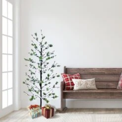 5ft. Pre-Lit Twig Tree, White LED Twinkle Lights -Northlight Sale Store D248282S 6