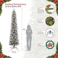 9ft. Pre-Lit Portland Pine Artificial Christmas Tree, Clear Lights -Northlight Sale Store D248297S 8
