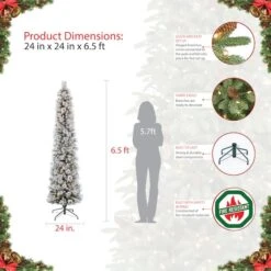 6.5ft. Pre-Lit Portland Pine Artificial Christmas Tree, Clear Lights -Northlight Sale Store D248298S 8