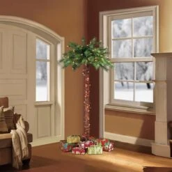 6ft. Pre-Lit Artificial Palm Tree, Clear Lights 8 6ft. Pre-Lit Artificial Palm Tree, Clear Lights -Northlight Sale Store D248324S 21