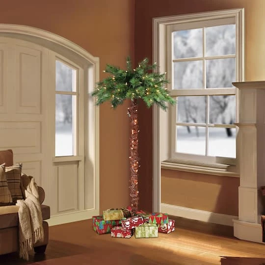 6ft. Pre-Lit Artificial Palm Tree, Clear Lights 3 6ft. Pre-Lit Artificial Palm Tree, Clear Lights - Image 3