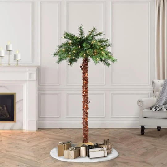 6ft. Pre-Lit Artificial Palm Tree, Clear Lights 6 6ft. Pre-Lit Artificial Palm Tree, Clear Lights - Image 6