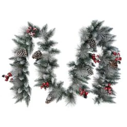 9ft. Sterling Pine Artificial Garland With Pinecones & Red Berries 11 9ft. Sterling Pine Artificial Garland With Pinecones & Red Berries -Northlight Sale Store D248327S 5