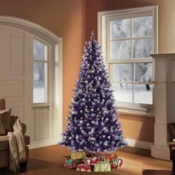 6.5ft. Pre-Lit Fashion Purple Artificial Christmas Tree, Clear Lights -Northlight Sale Store D248372S 21