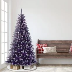 6.5ft. Pre-Lit Fashion Purple Artificial Christmas Tree, Clear Lights -Northlight Sale Store D248372S 25