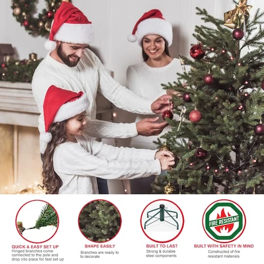 7.5ft. Pre-Lit Fraser Fir Artificial Christmas Tree, Color Select Clear & Multi-Colored Lights 6 7.5ft. Pre-Lit Fraser Fir Artificial Christmas Tree, Color Select Clear & Multi-Colored Lights - Image 6