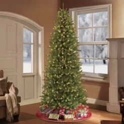 4.5ft. Pre-Lit Slim Fraser Fir Artificial Christmas Tree, Clear Lights -Northlight Sale Store D248418S 2