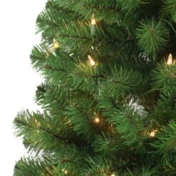 7.5ft Pre-Lit Northern Fir Pencil Artificial Christmas Tree, Clear Lights 11 7.5ft Pre-Lit Northern Fir Pencil Artificial Christmas Tree, Clear Lights -Northlight Sale Store D248439S 22