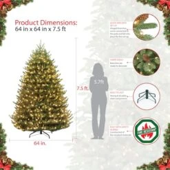 7.5ft. Pre-Lit Canadian Balsam Fir Artificial Christmas Tree, Clear LED Lights -Northlight Sale Store D248447S 8