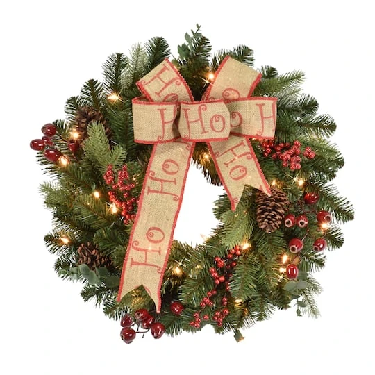 24" Pre-Lit Decorated Wreath 5 24" Pre-Lit Decorated Wreath - Image 5
