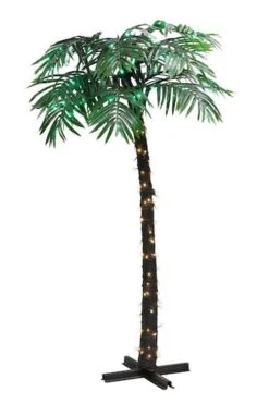 8ft. Pre-Lit Palm Tree, Green & Warm White LED Lights