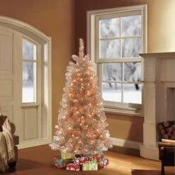 4.5ft. Pre-Lit Tinsel Artificial Christmas Tree, Clear Lights -Northlight Sale Store D248518S 21