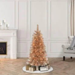 4.5ft. Pre-Lit Tinsel Artificial Christmas Tree, Clear Lights -Northlight Sale Store D248518S 26