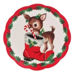 Christmas Vintage Scalloped Plates Set -Northlight Sale Store D250179S 5