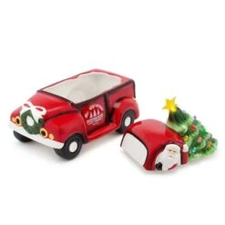 Red Truck Cookie Jar With Lit Green Tree -Northlight Sale Store D250183S 2