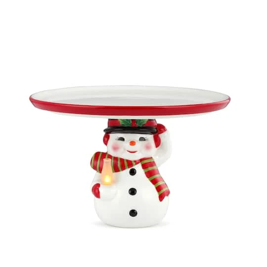 Lit Snowman Cake Plate 1 Lit Snowman Cake Plate