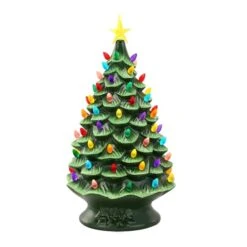 24" Green Lit Nostalgic Christmas Tree